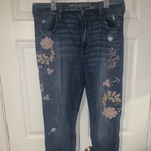 American Eagle Embroidered Jeans Size 18 Long